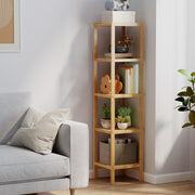 5 Tier Bamboo Bathroom Storage Shelf Freestanding Narrow Space Saving Unit by Songmics