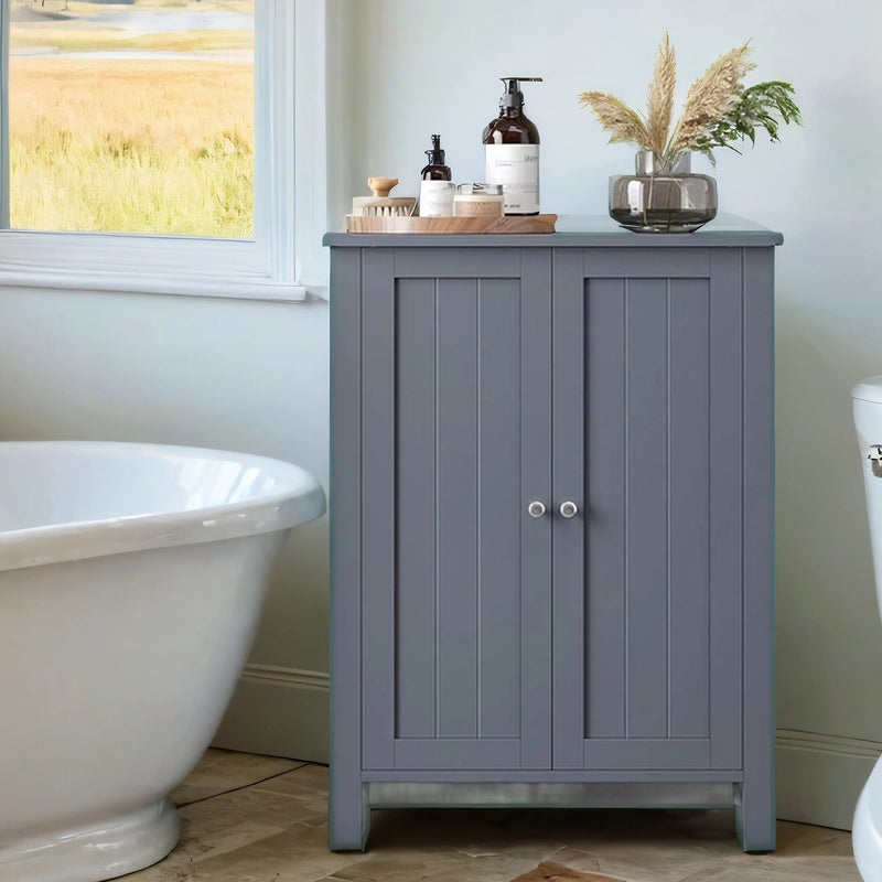 Freestanding Bathroom Floor Cabinet With Shelves for Towels and Toiletries by Vasagle