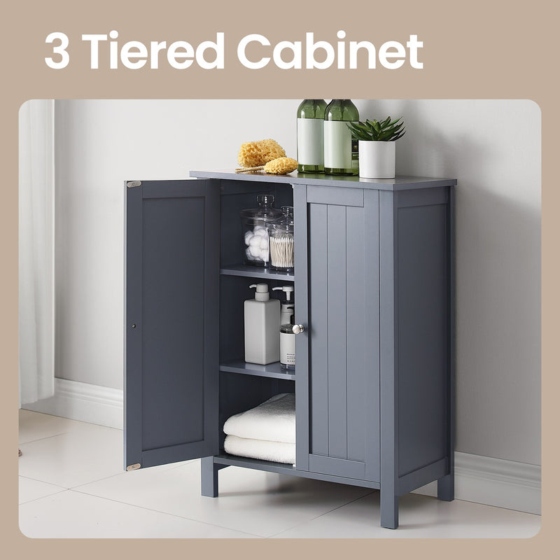 Freestanding Bathroom Floor Cabinet With Shelves for Towels and Toiletries by Vasagle