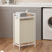 Laundry Hamper Sorter with Pull Out Basket Liner and Storage Shelf by Songmics