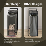 Laundry Hamper with Removable Liner and Storage Shelf for Bedroom or Bathroom by Songmics