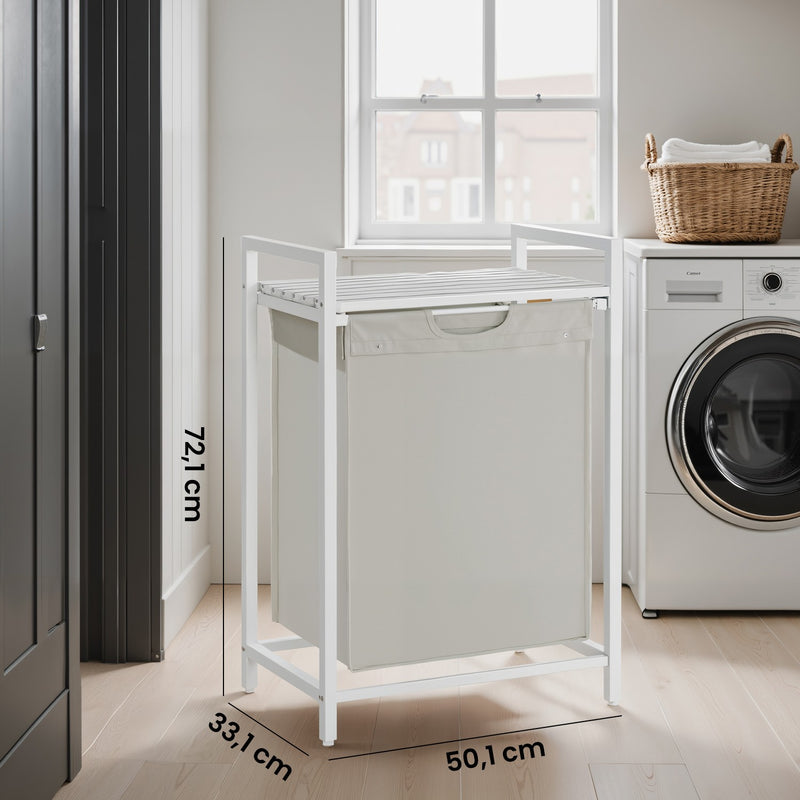 Laundry Hamper with Removable Liner and Storage Shelf for Bedroom or Bathroom by Songmics