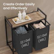 Laundry Hamper with Lid and 2 Removable Bags for Sorting Clothes and Towels by Vasagle