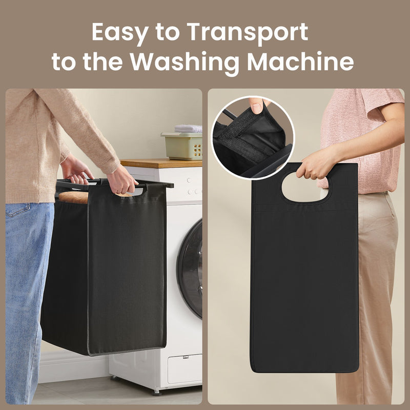 Laundry Hamper with Lid and 2 Removable Bags for Sorting Clothes and Towels by Vasagle