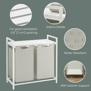 Double Laundry Hamper with Removable Bags and Sturdy Frame for Sorting Clothes by Vasagle