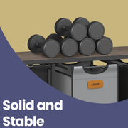 4 Compartment Laundry Sorter with Wheels and Storage Shelves in Chestnut Brown by Vasagle