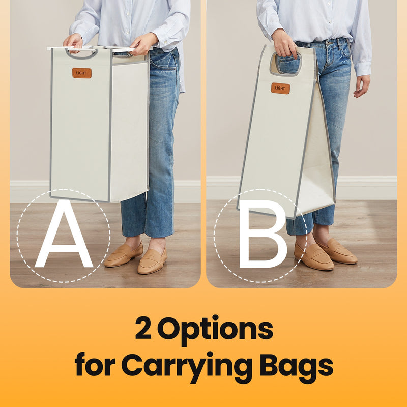 4 Compartment Rolling Laundry Sorter Cart with Removable Bags in Dove Grey and White by Vasagle