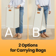 4 Compartment Laundry Sorter Cart with Removable Bags and Wheels in Brown and White by Vasagle