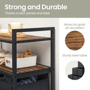 Laundry Sorter with 2 Removable Bags and 2 Storage Shelves for Bathroom or Bedroom by Vasagle