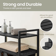 Laundry Sorter with 2 Removable Bags and Storage Shelves for Bathroom or Bedroom by Vasagle