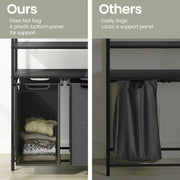 Laundry Sorter with 2 Removable Bags and Storage Shelves for Bathroom or Bedroom by Vasagle