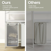 Laundry Hamper with 2 Pull Out Bags and Storage Shelves for Bathroom or Bedroom by Vasagle