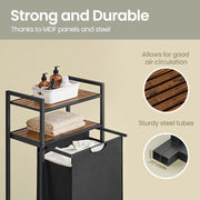 Laundry Hamper with Pull Out Bag and Storage Shelves 65L Capacity for Laundry Room by Vasagle