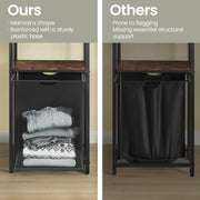 Laundry Hamper with Pull Out Bag and Storage Shelves 65L Capacity for Laundry Room by Vasagle