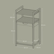 Laundry Hamper with Pull Out Bag and Storage Shelves 65L Capacity for Laundry Room by Vasagle