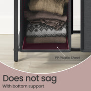 Grey Triple Laundry Sorter with Removable Bags and Shelf by Vasagle 116 x 33 x 72 cm