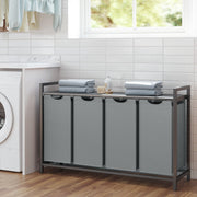 4 Bag Laundry Sorter with Removable Pull Out Hampers for Organised Washing by Vasagle