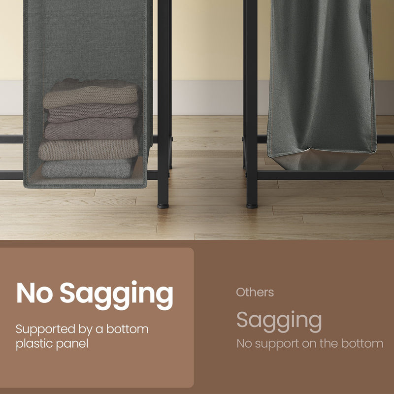 4 Bag Laundry Sorter with Removable Pull Out Hampers for Organised Washing by Vasagle