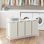 4 Bag Laundry Sorter with Removable Pull Out Hampers and Sturdy Frame by Vasagle