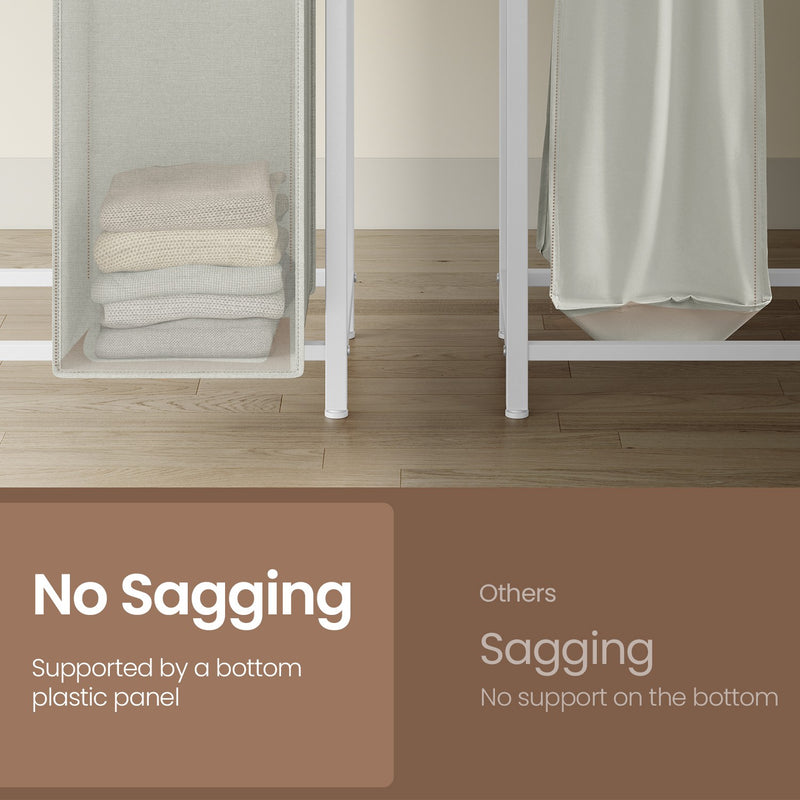 4 Bag Laundry Sorter with Removable Pull Out Hampers and Sturdy Frame by Vasagle