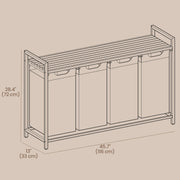 4 Bag Laundry Sorter with Removable Pull Out Hampers and Sturdy Frame by Vasagle