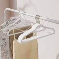 Set of 20 Non Slip White Velvet Clothes Hangers with Silver Swivel Hooks by Songmics