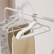 Set of 20 Non Slip White Velvet Clothes Hangers with Silver Swivel Hooks by Songmics