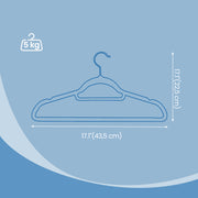 Set of 20 Non Slip White Velvet Clothes Hangers with Silver Swivel Hooks by Songmics