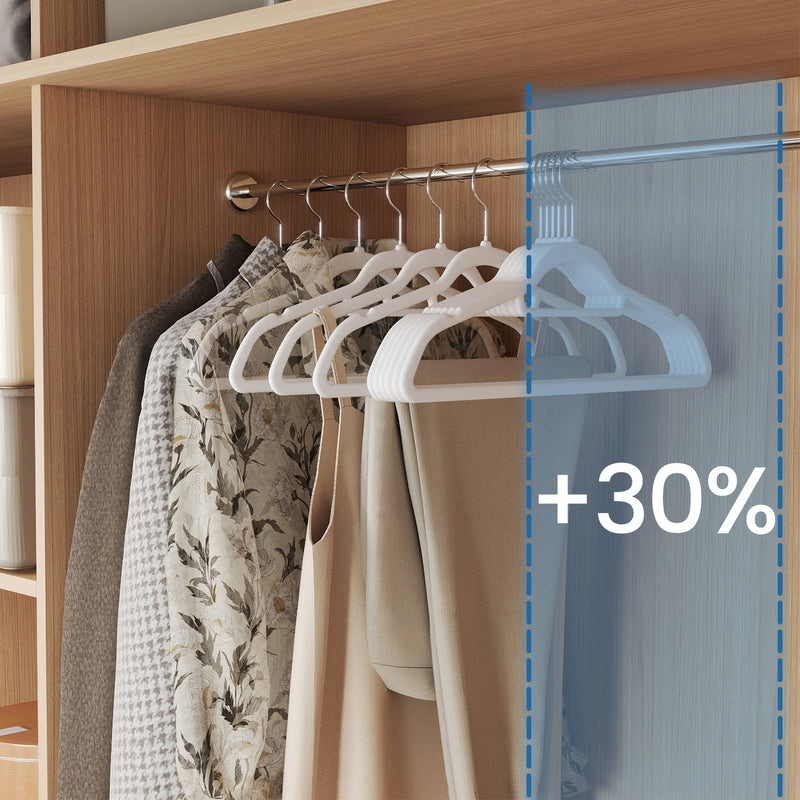 Set of 50 Velvet Non Slip Clothes Hangers with Silver Swivel Hooks by Songmics