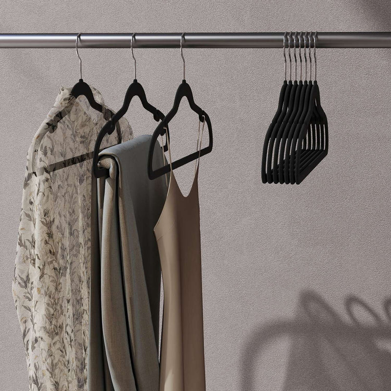 Velvet Clothes Hangers 50 Pack Non Slip Suit Hangers with Shoulder Notches by Songmics
