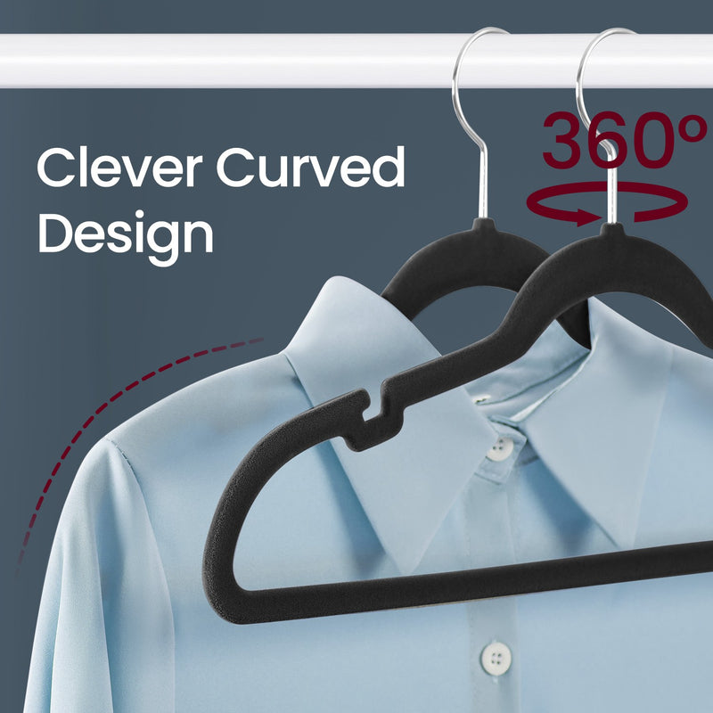 Velvet Clothes Hangers 50 Pack Non Slip Suit Hangers with Shoulder Notches by Songmics