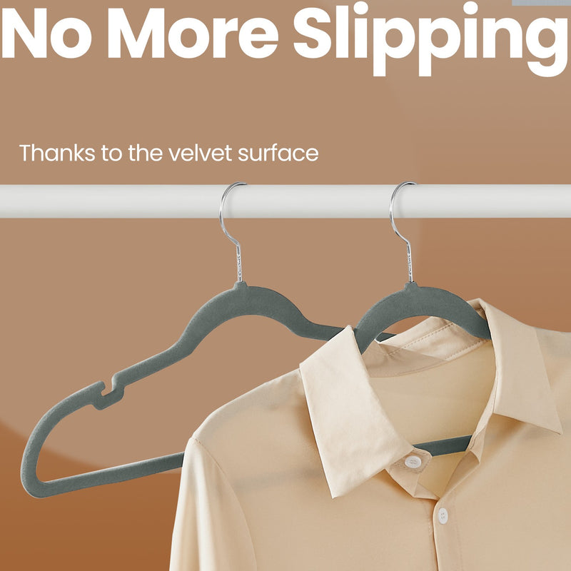 Velvet Clothes Hangers 30 Pack Non Slip Suit Hangers with Shoulder Notches by Songmics