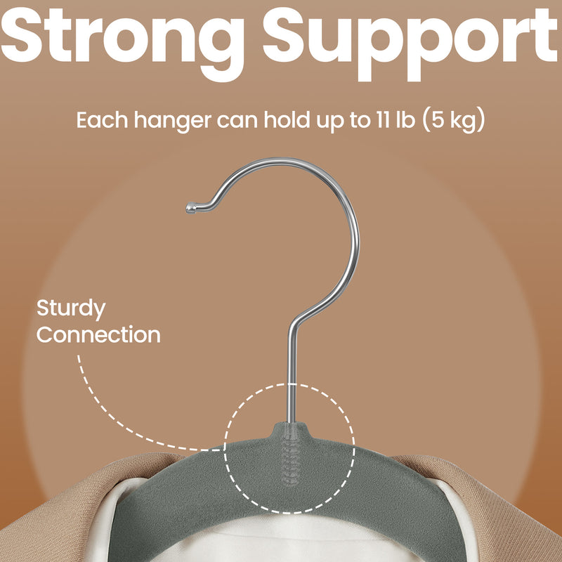 Velvet Clothes Hangers 30 Pack Non Slip Suit Hangers with Shoulder Notches by Songmics