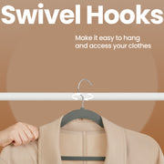 Velvet Clothes Hangers 30 Pack Non Slip Suit Hangers with Shoulder Notches by Songmics