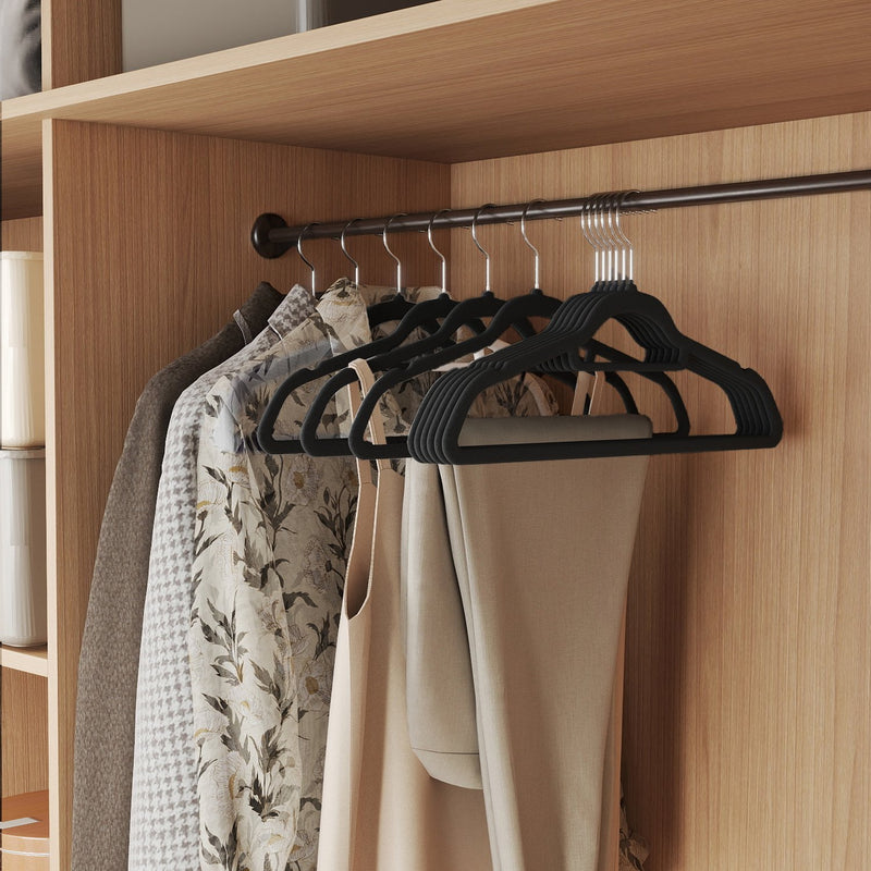 Set of 20 Non Slip Velvet Clothes Hangers with Silver Swivel Hooks by Songmics