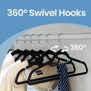 Set of 20 Non Slip Velvet Clothes Hangers with Silver Swivel Hooks by Songmics