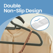 Velvet Clothes Hangers Set of 20 with Rose Gold Swivel Hook Non Slip Design by Songmics