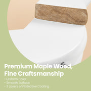 White Solid Wood Clothes Hangers Set of 10 with Shoulder Grooves for Suits and Coats by Songmics