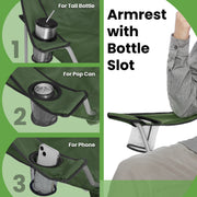 Set of 2 Folding Camping Chairs with Armrests and 120 kg Weight Capacity by Songmics