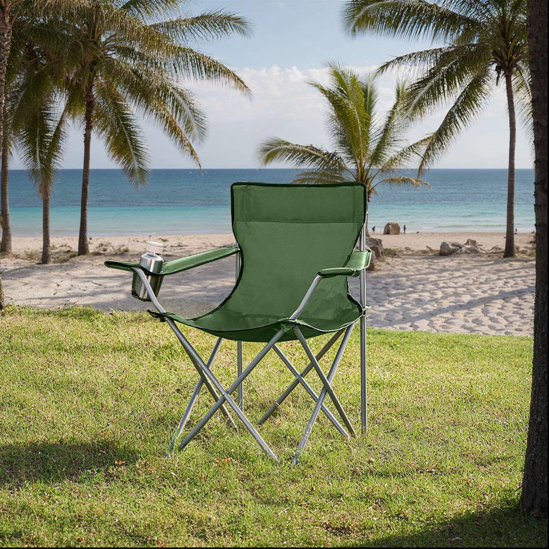 Set of 2 Folding Camping Chairs with Armrests and 120 kg Weight Capacity by Songmics