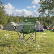 Set of 2 Folding Camping Chairs with Armrests and 120 kg Weight Capacity by Songmics