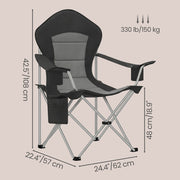 Folding Camping Chair With High Back & Cup Holders 61x93x108cm by SONGMICS Songmics