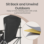 Folding Camping Chair With High Back & Cup Holders 61x93x108cm by SONGMICS Songmics