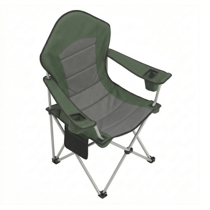 Lightweight Folding Camping Chair With Arm Rests, High Back, Wide Seat, & Cup Holders by SONGMICS Songmics