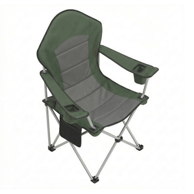 Lightweight Folding Camping Chair With Arm Rests, High Back, Wide Seat, & Cup Holders by SONGMICS Songmics