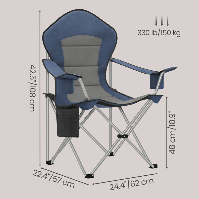 Lightweight Foldable Camping Chair With Cup Holders 61 x 93cm by SONGMICS Songmics