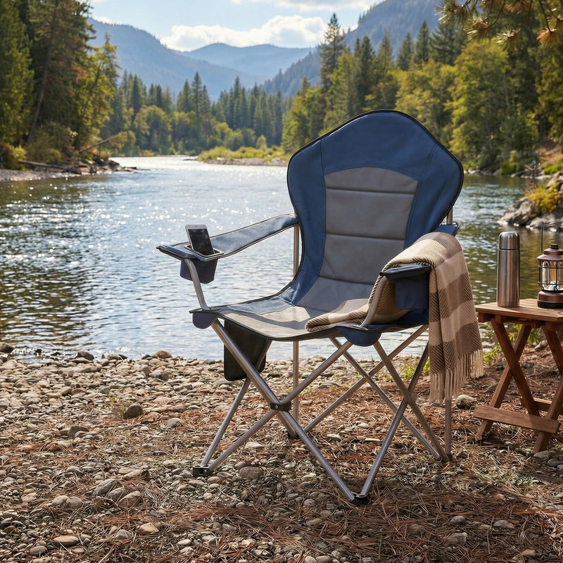 Lightweight Foldable Camping Chair With Cup Holders 61 x 93cm by SONGMICS Songmics