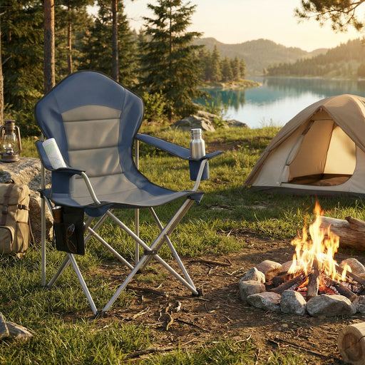 Lightweight Foldable Camping Chair With Cup Holders 61 x 93cm by SONGMICS Songmics