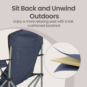 Lightweight Foldable Camping Chair With Cup Holders 61 x 93cm by SONGMICS Songmics