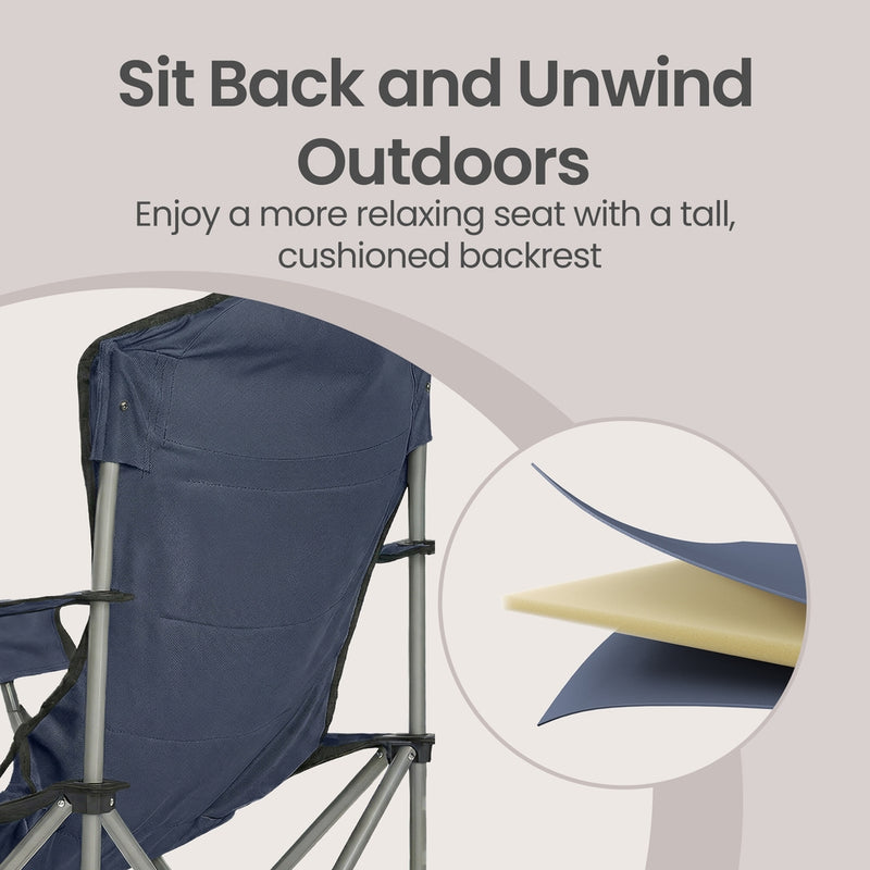 Lightweight Foldable Camping Chair With Cup Holders 61 x 93cm by SONGMICS Songmics